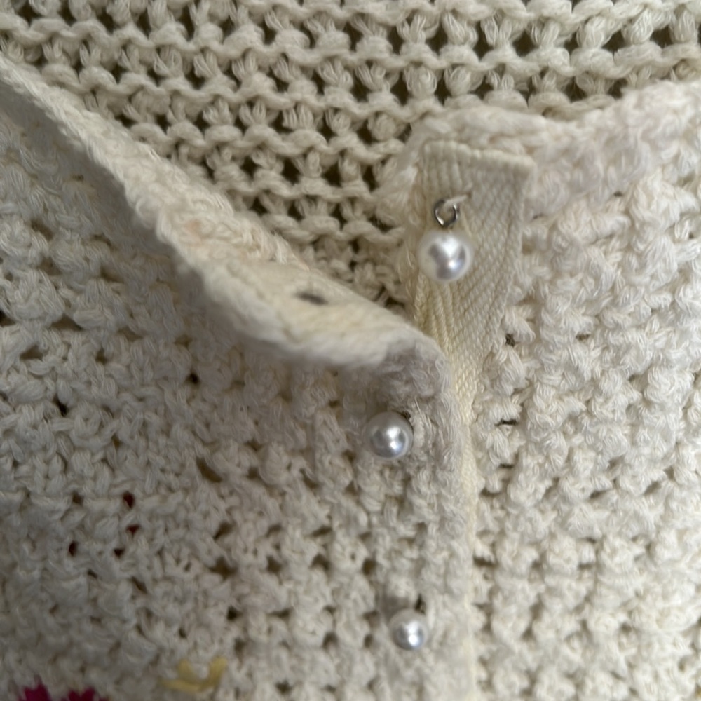 FREE PEOPLE Wildflowers Knit Cropped Cardigan Size Large - Picture 10 of 15